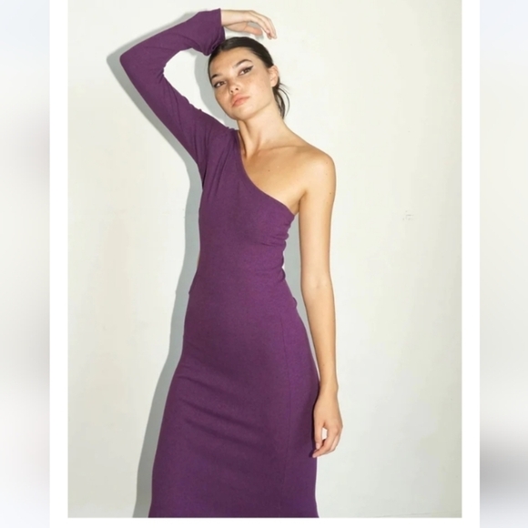 LNA Darby One Shoulder Dress - Large - Amethyst - Picture 2 of 9